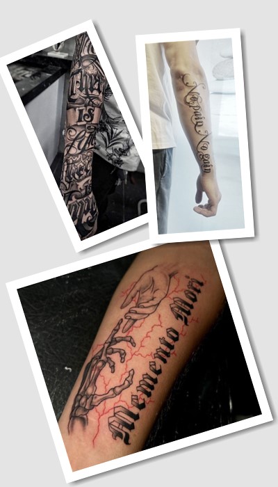 стиль татуювання написи чоловічі 