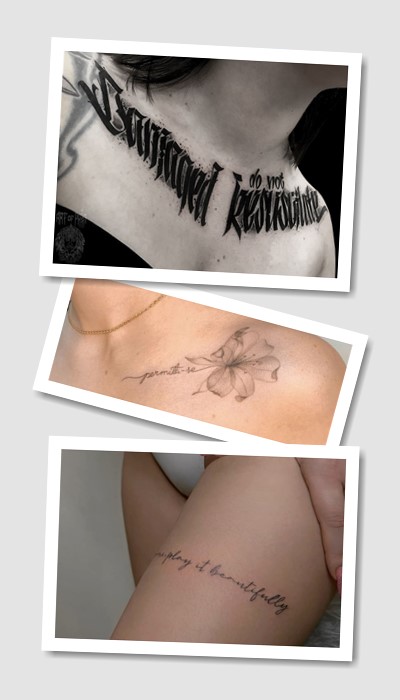 особливості татуювань написи для дівчат