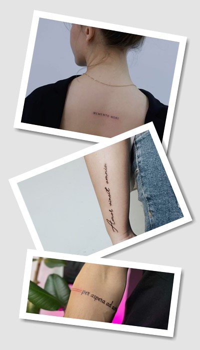 стиль татуювання написи з сенсом латиною 