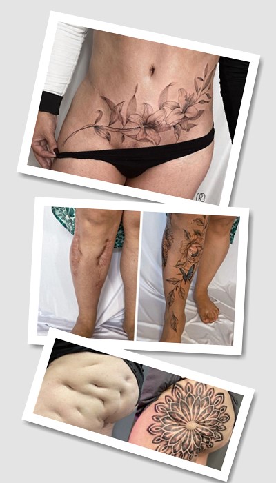 стиль тату На шрамах