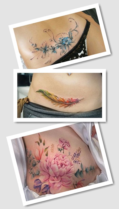 тату на шрамі від кесаревого