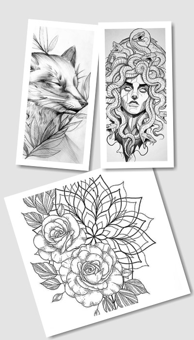 Ескізи татуювань олівцем