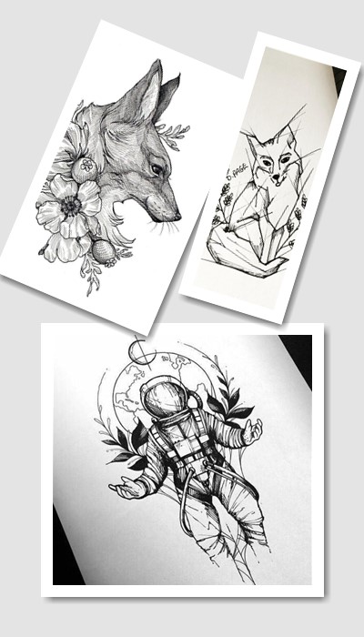 пошук ескізів татуювання олівцем