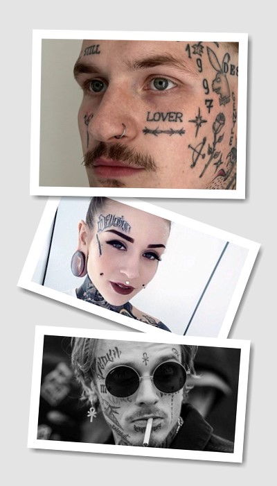 На обличчі тату 