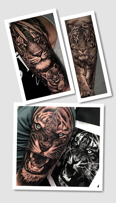 стиль татуювання тигр