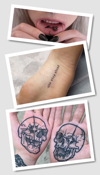 місця на яких рідко роблять тату