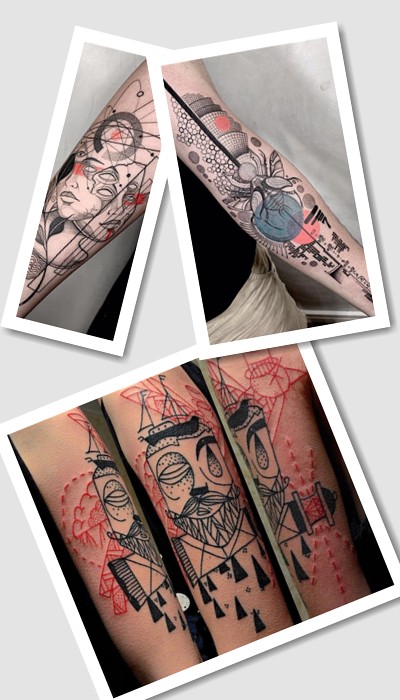 Стиль тату Арт Брют (Треш-Ворк)