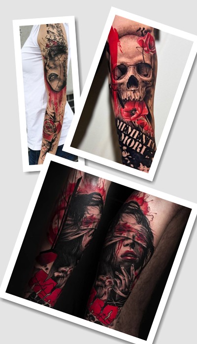 Татуювання в стилі Треш Полька